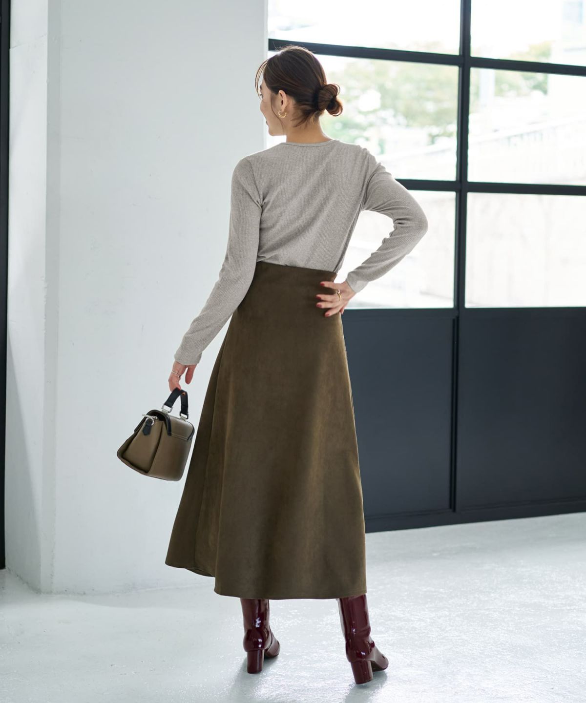 着用イメージ 167cm ライトグレー