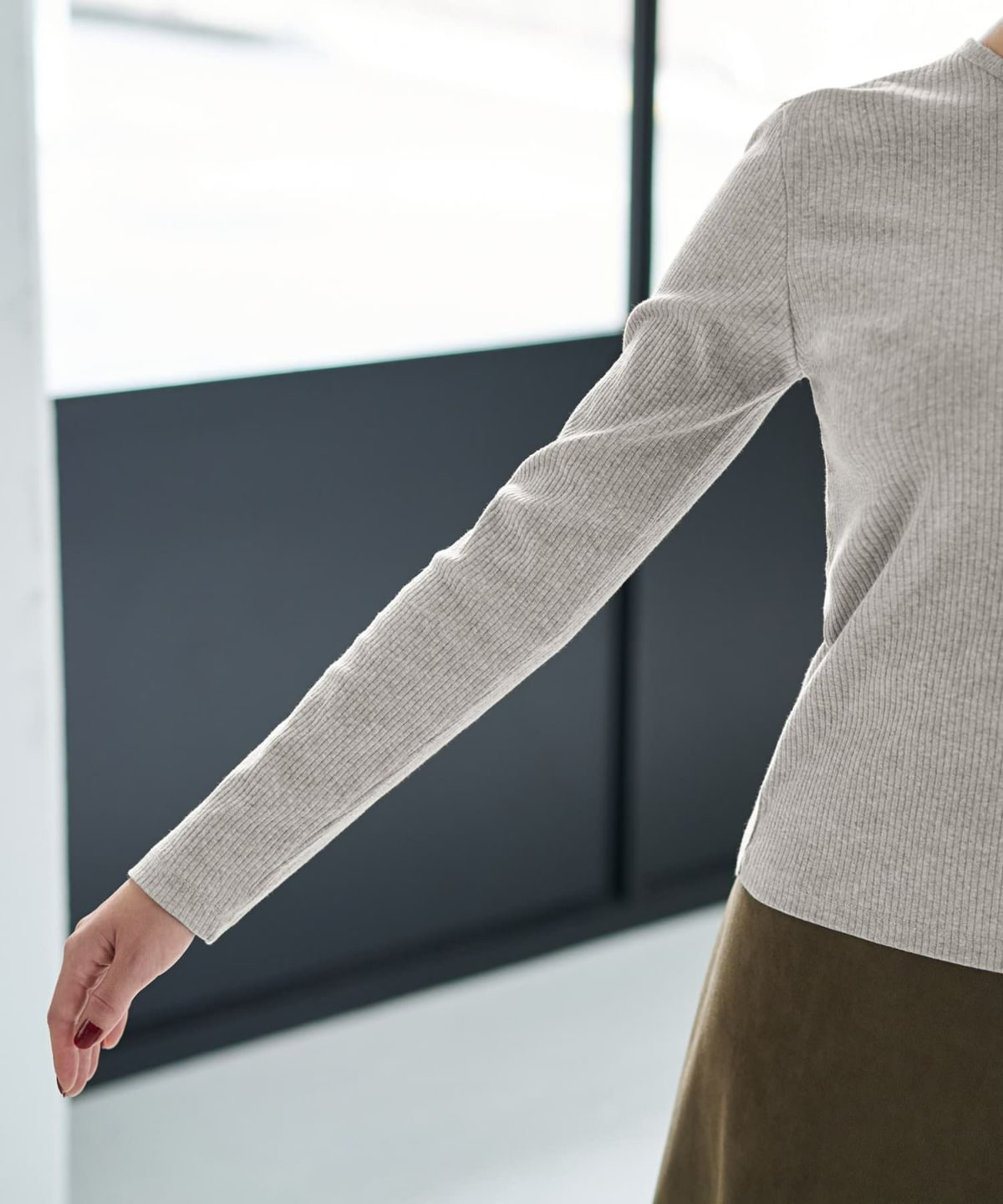 着用イメージ 167cm ライトグレー