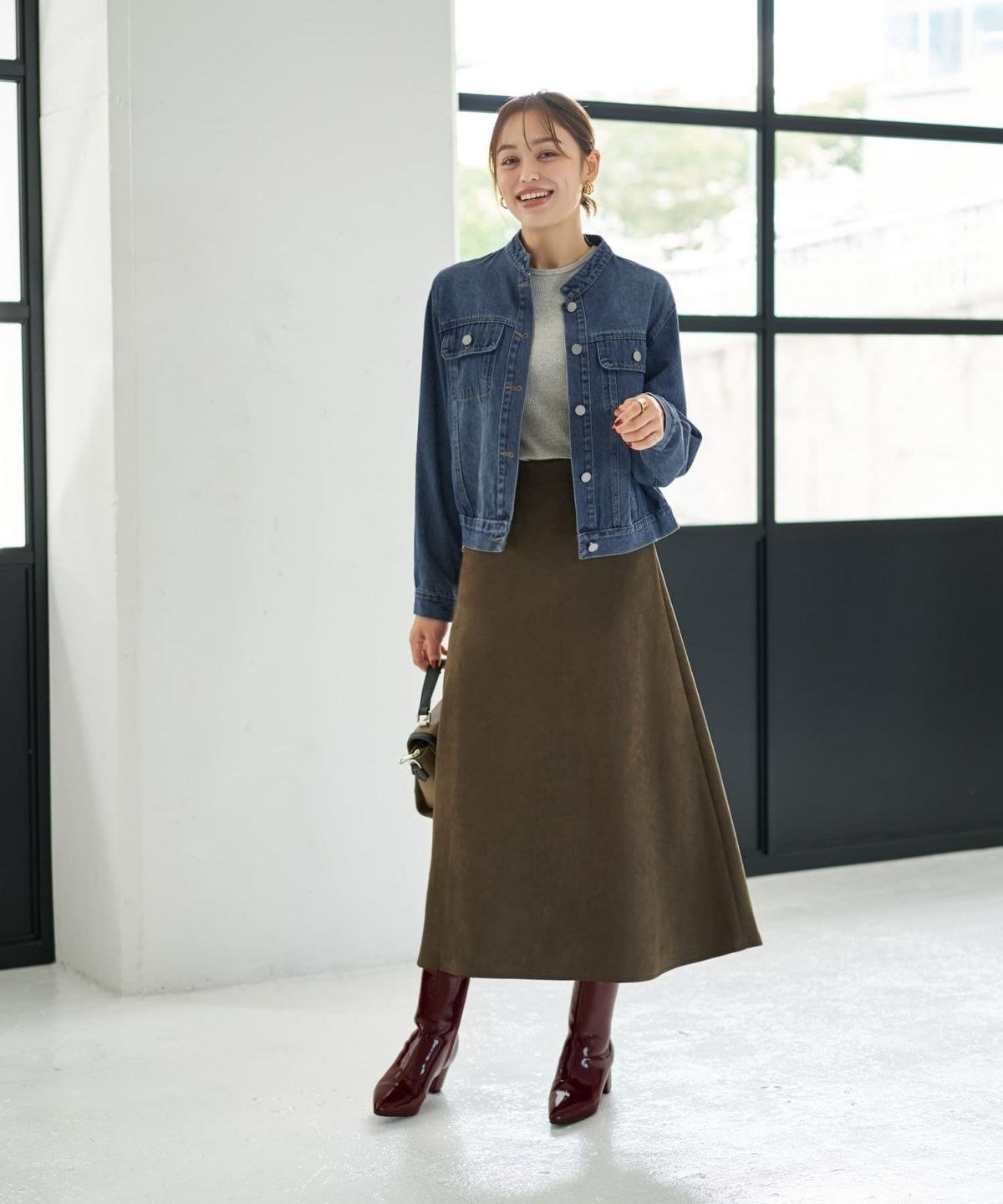 着用イメージ 167cm ライトグレー