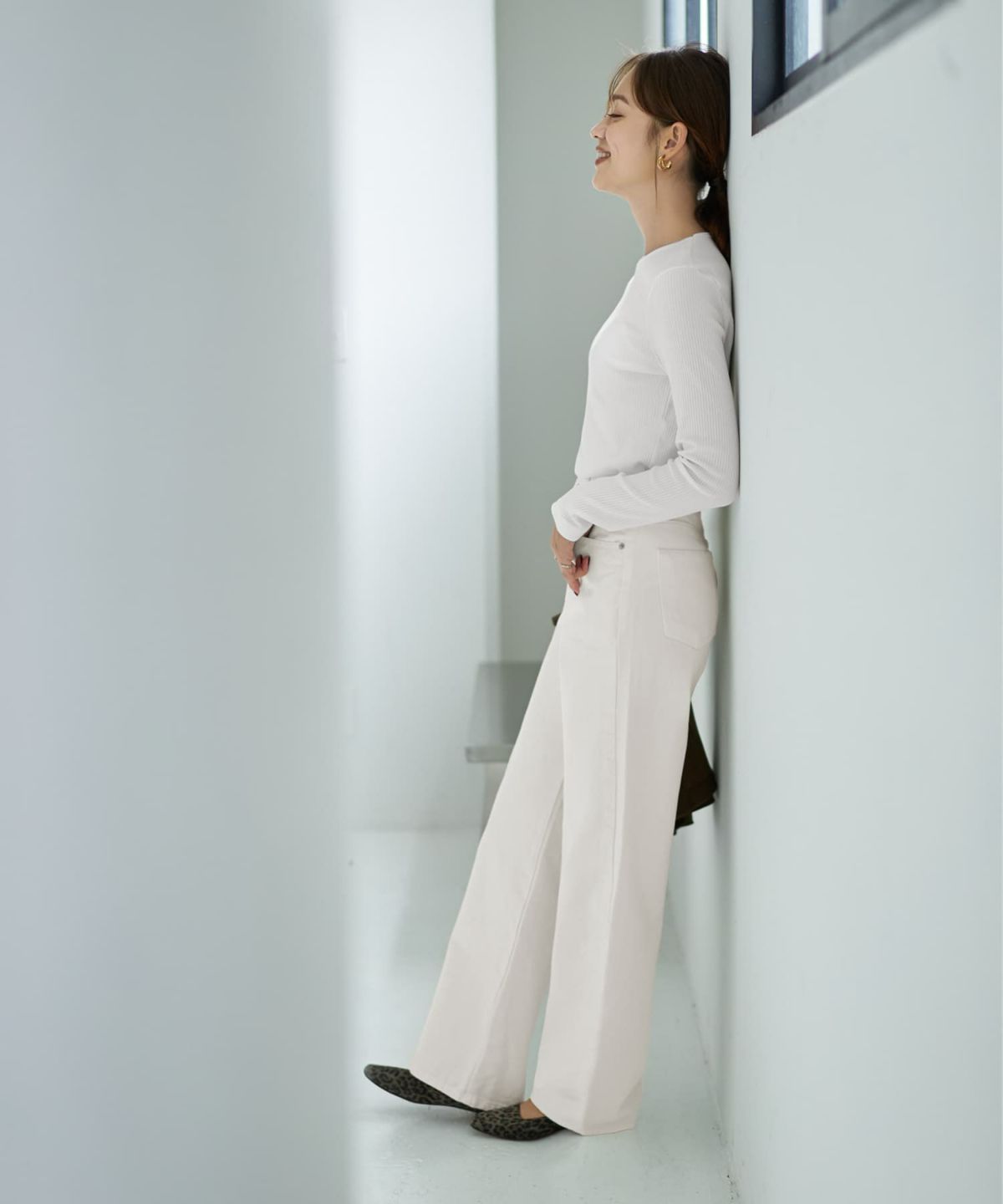 着用イメージ 167cm ホワイト 