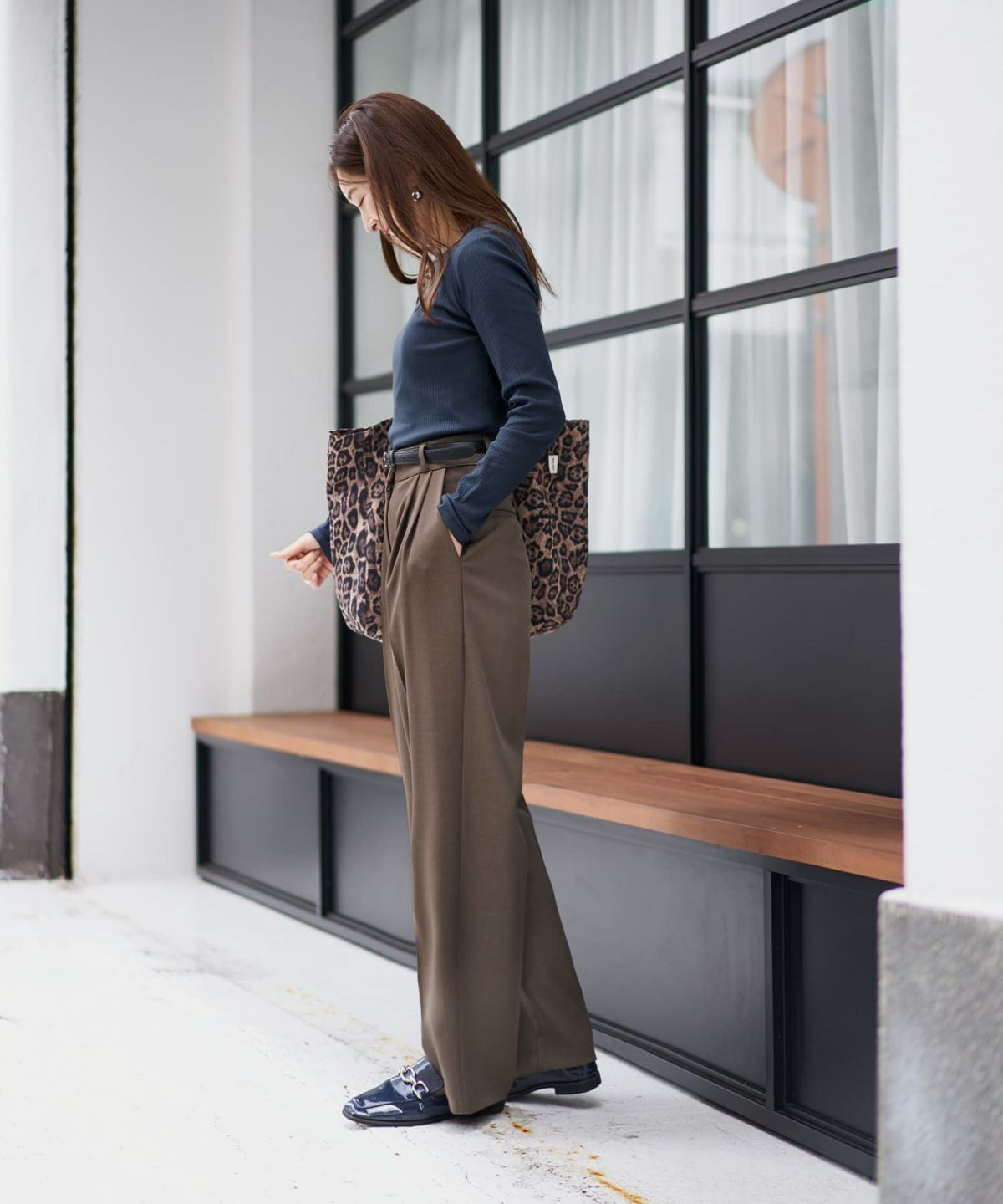 着用イメージ 166cm ネイビー