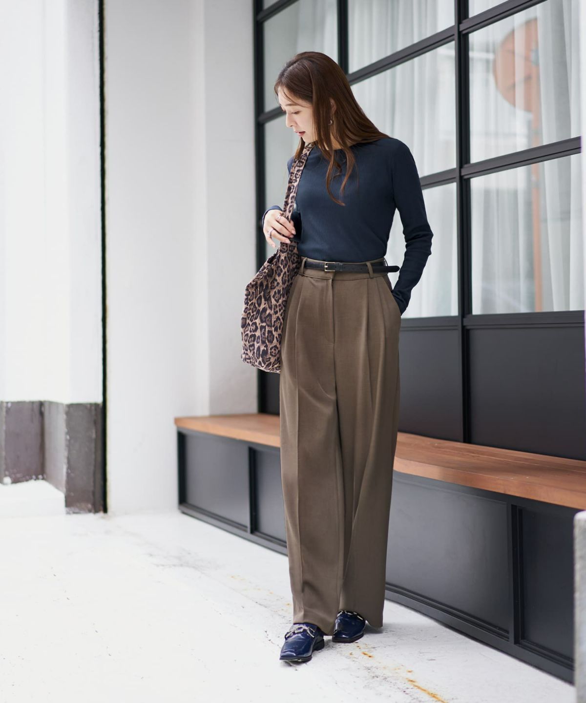 着用イメージ 166cm ネイビー