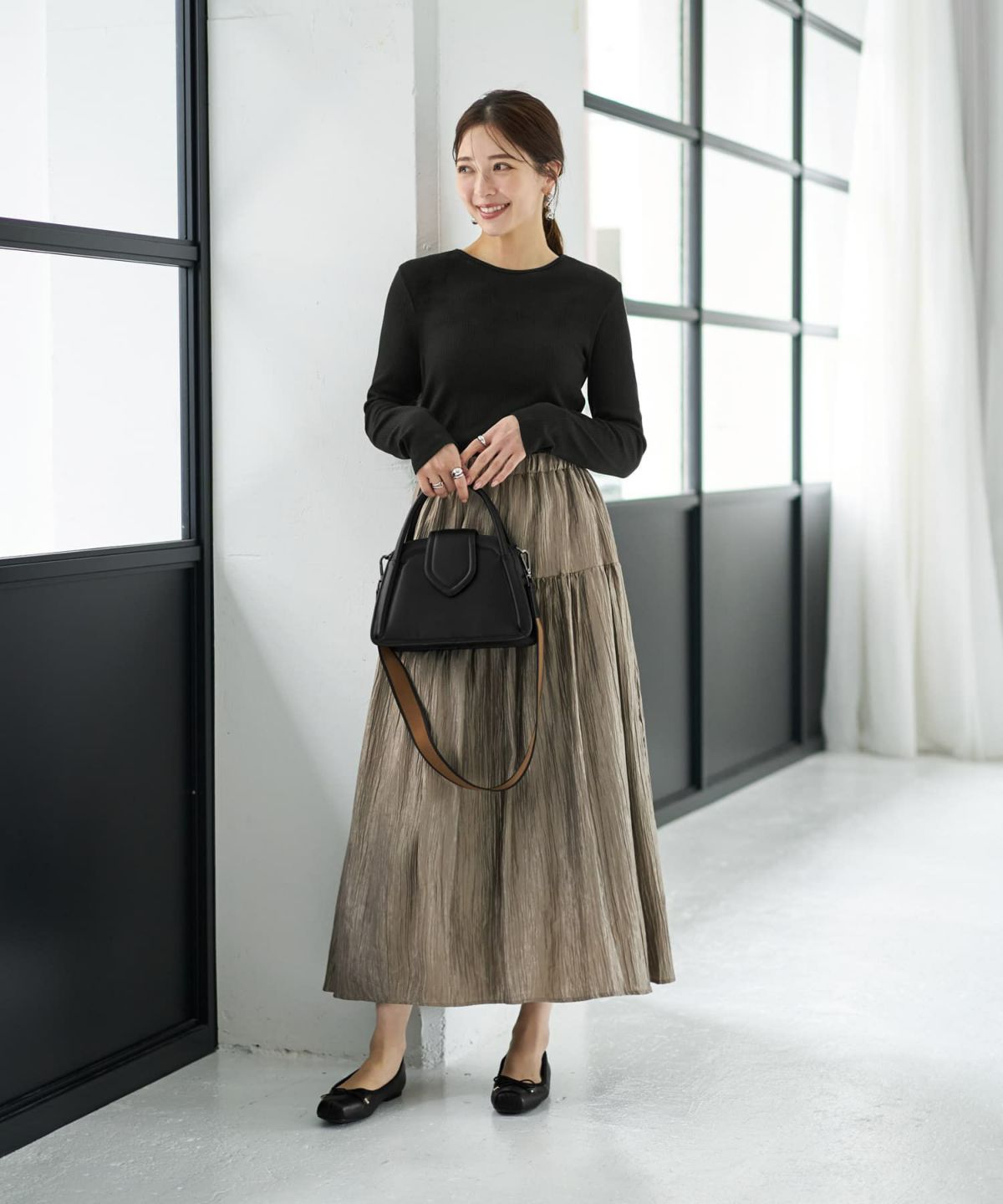 着用イメージ 166cm ブラック