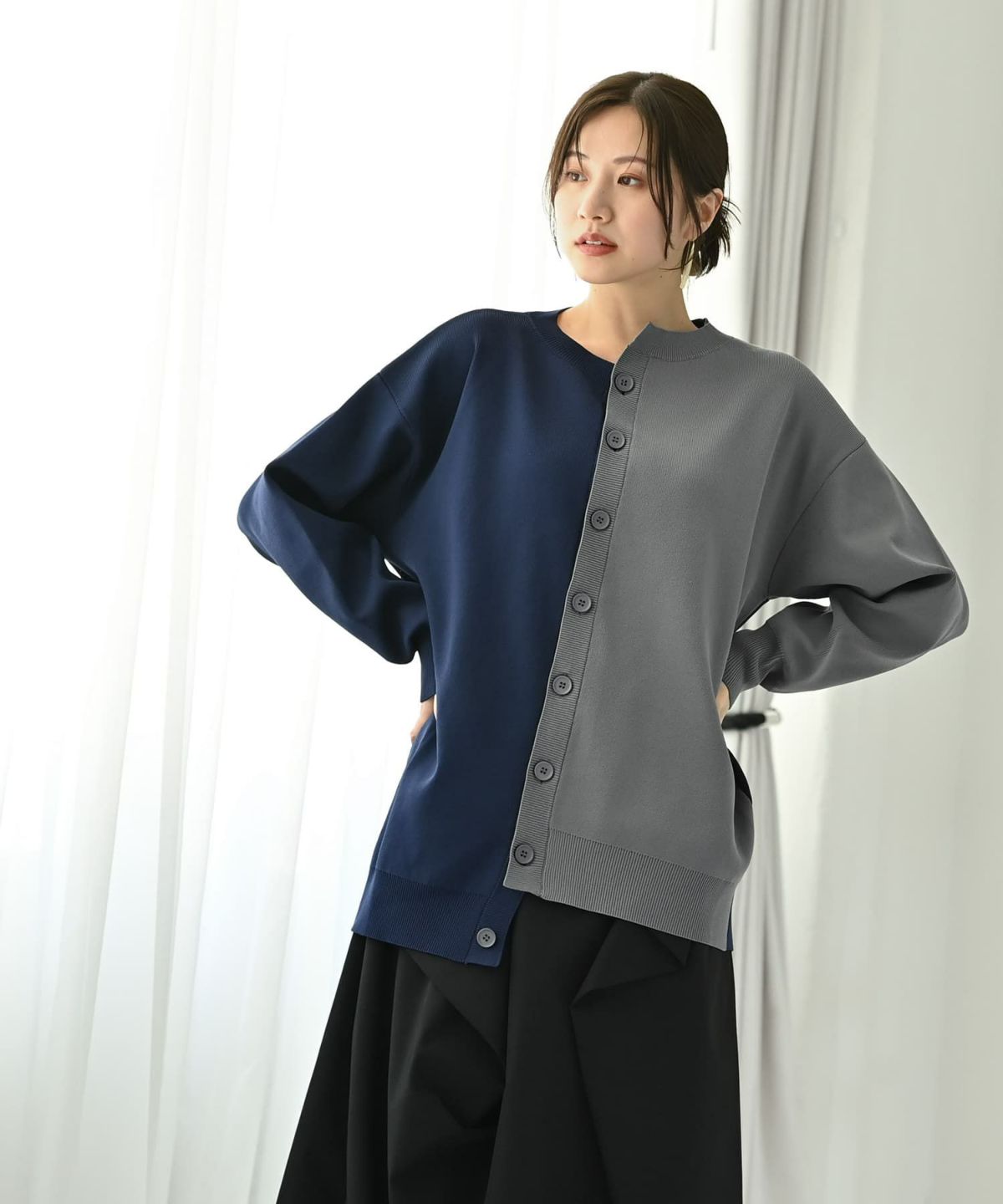 ネイビー×グレー