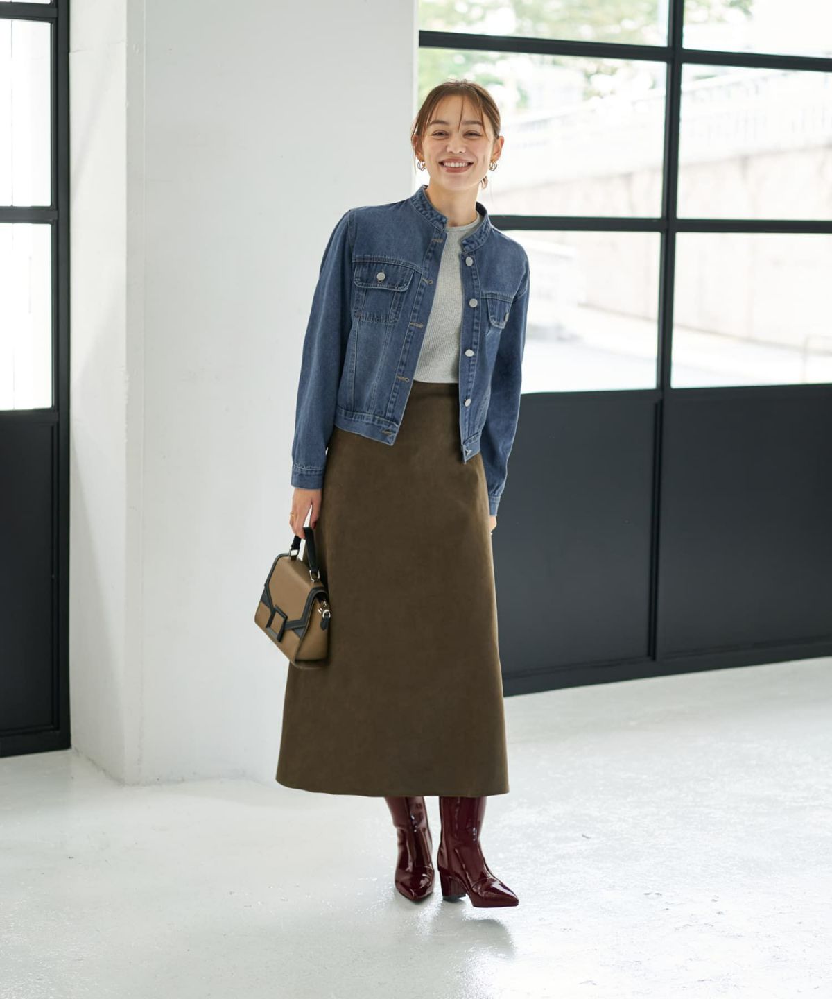 着用イメージ 167cm ブルー 