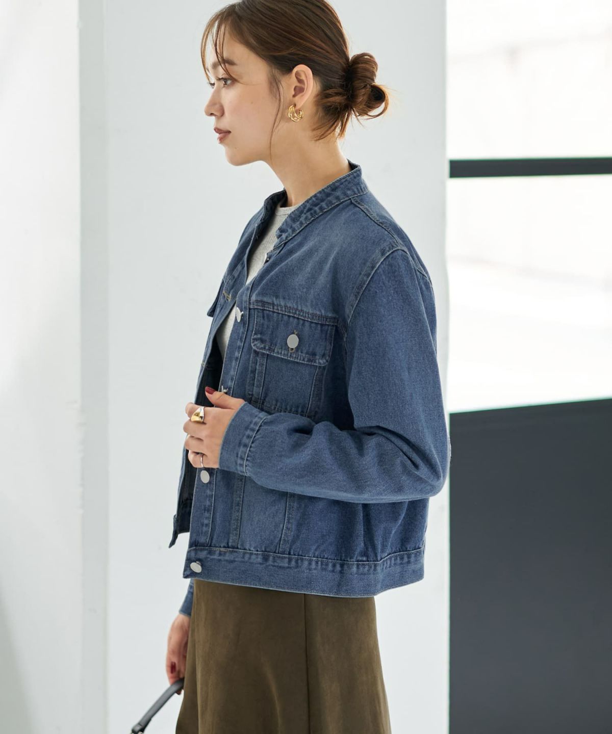 着用イメージ 167cm ブルー 