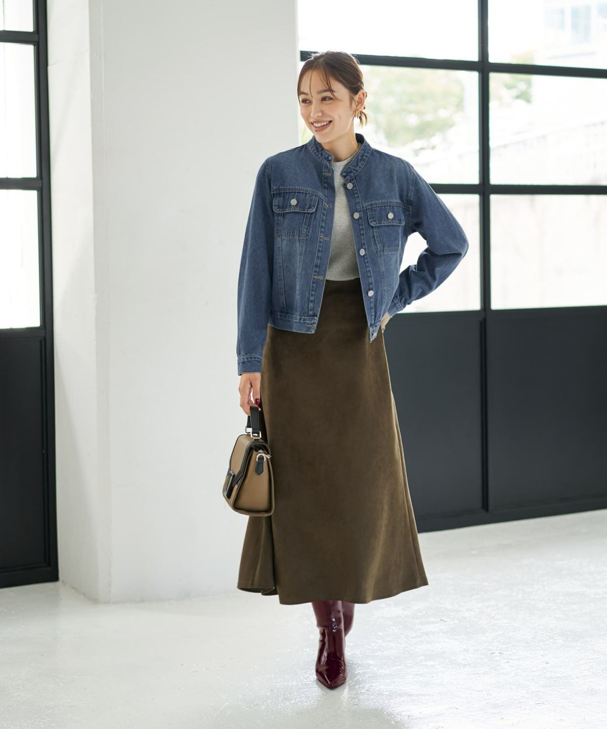 着用イメージ 167cm ブルー 