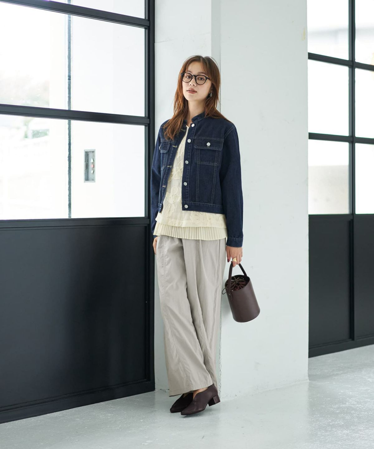 着用イメージ 167cm ネイビー