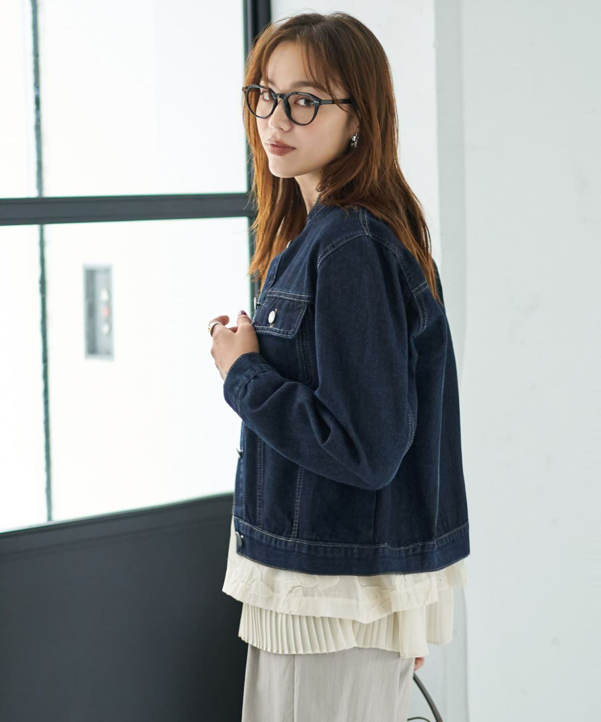 着用イメージ 167cm ネイビー