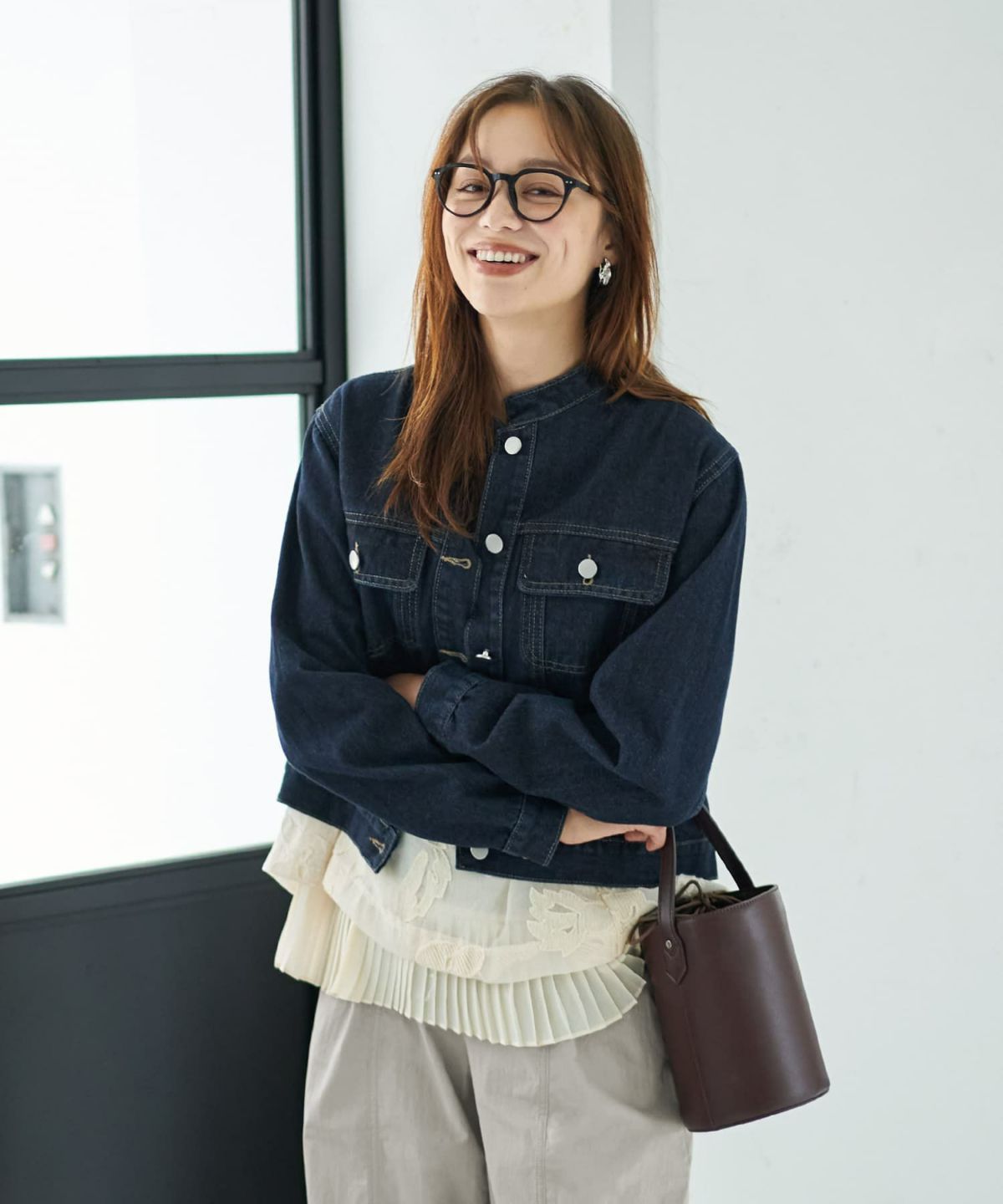 着用イメージ 167cm ネイビー