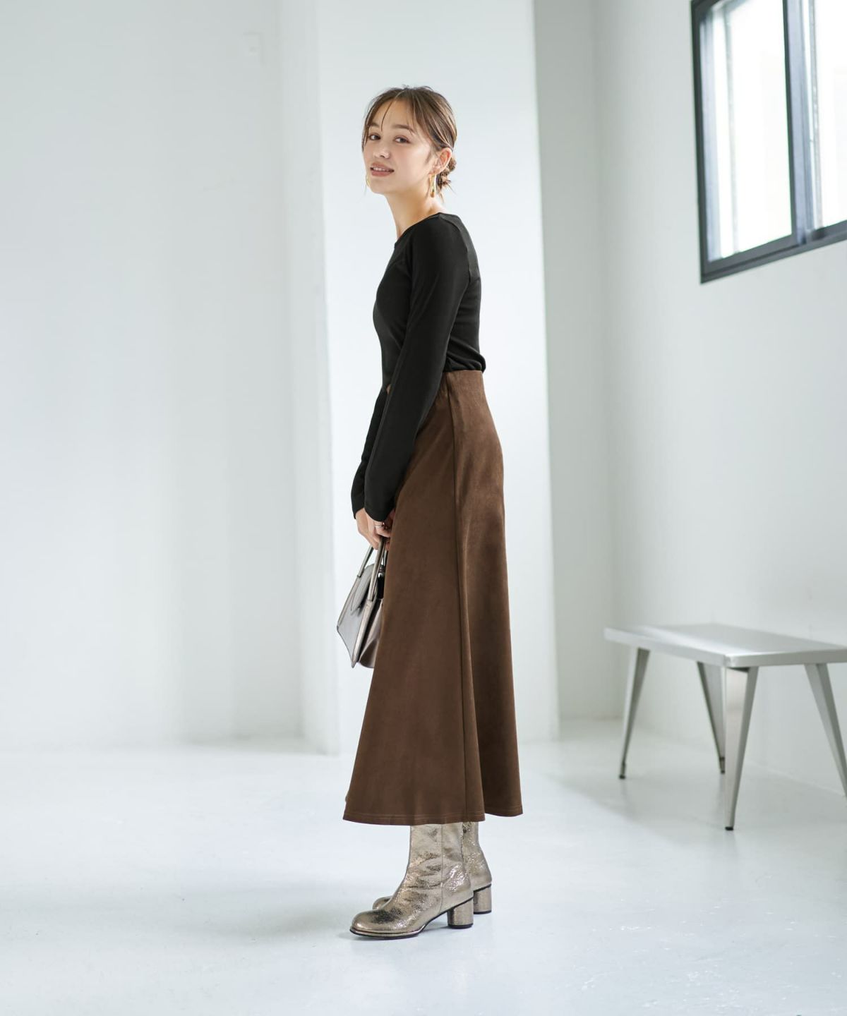 着用イメージ 167cm ブラウン Mサイズ
