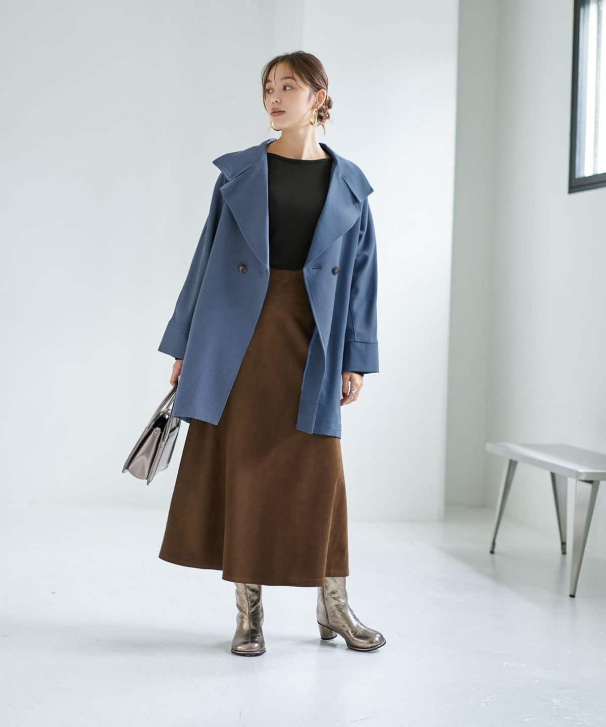 着用イメージ 167cm ブラウン Mサイズ