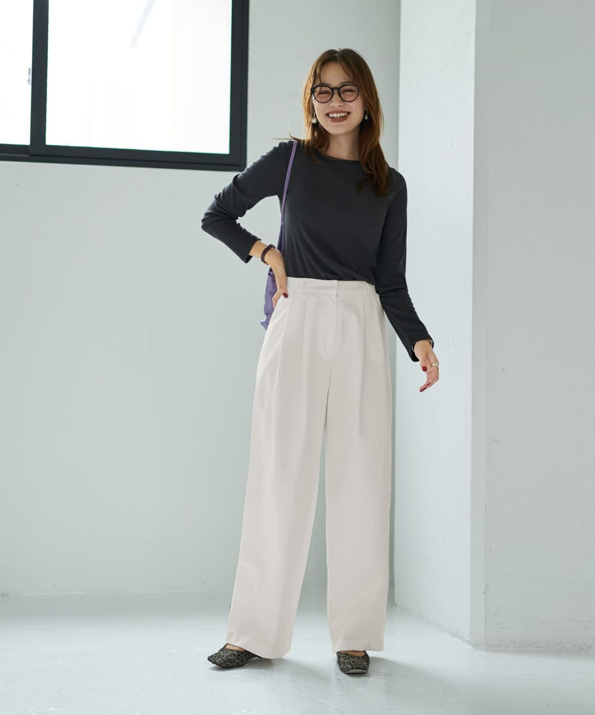 着用イメージ 167cm チャコール