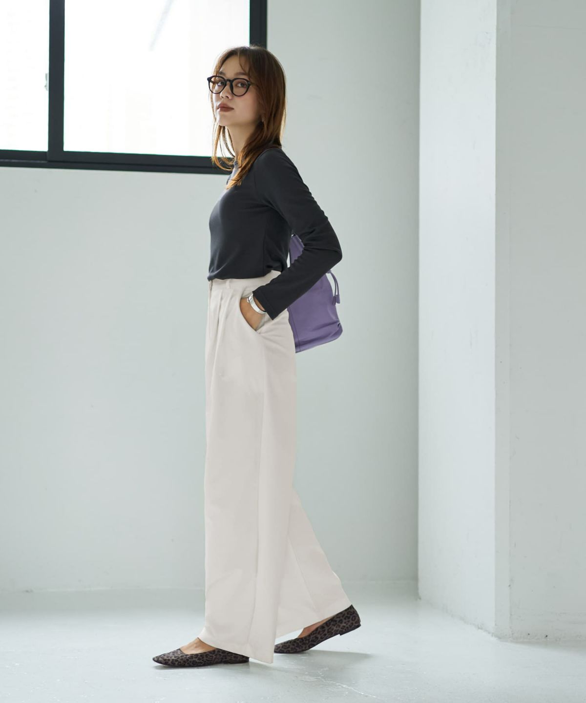 着用イメージ 167cm チャコール