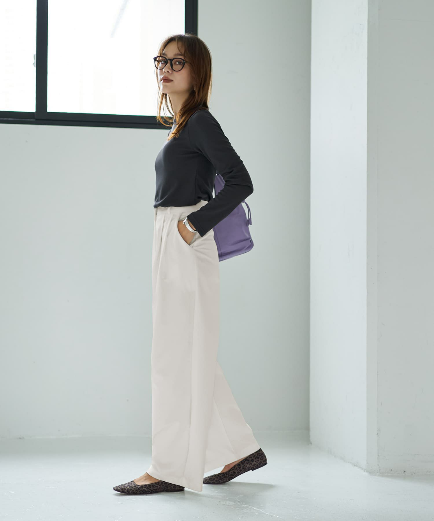 着用イメージ 167cm チャコール