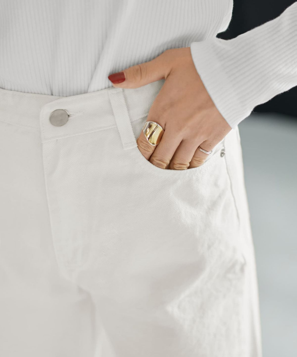 着用イメージ 167cm アイボリー Sサイズ