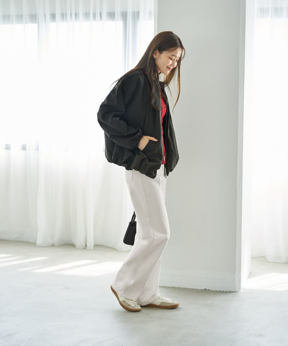 着用イメージ 166cm ダークカーキ