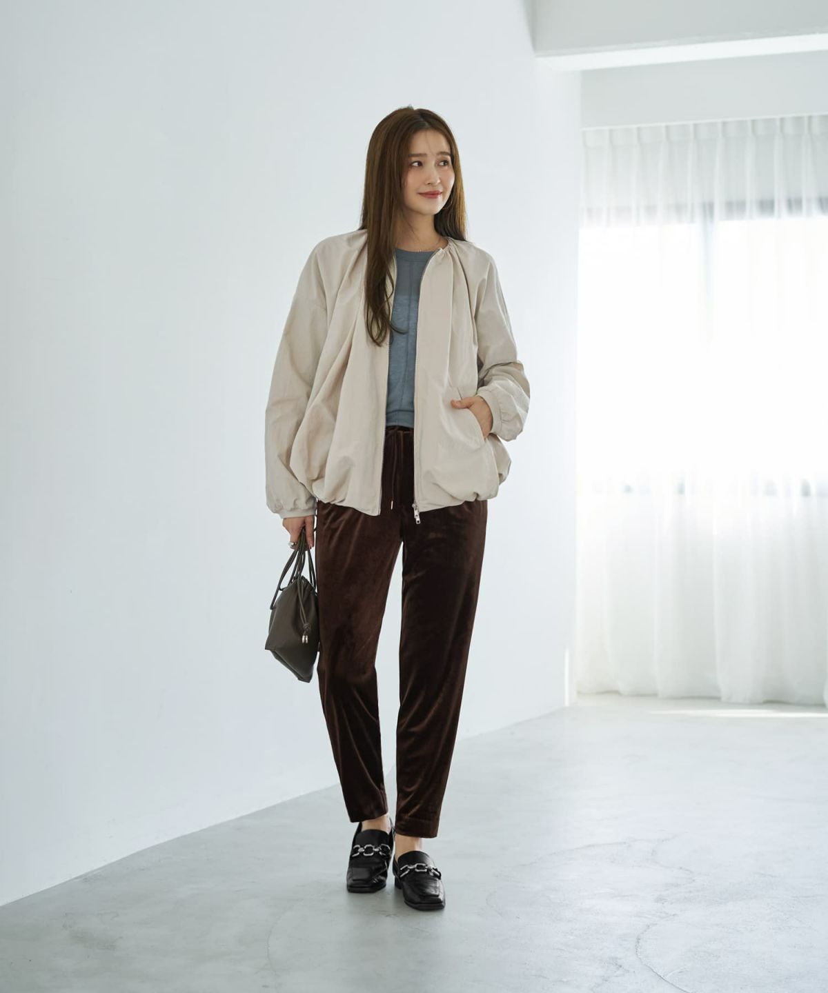 着用イメージ 166cm エクリュベージュ