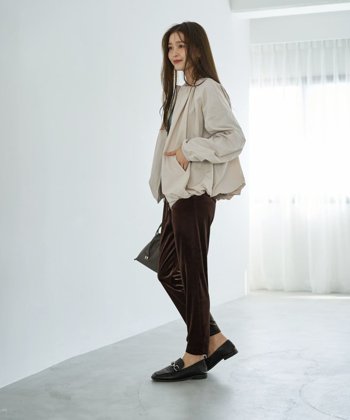 着用イメージ 166cm エクリュベージュ