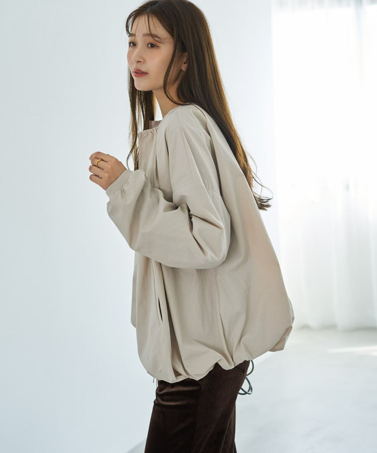 着用イメージ 166cm エクリュベージュ