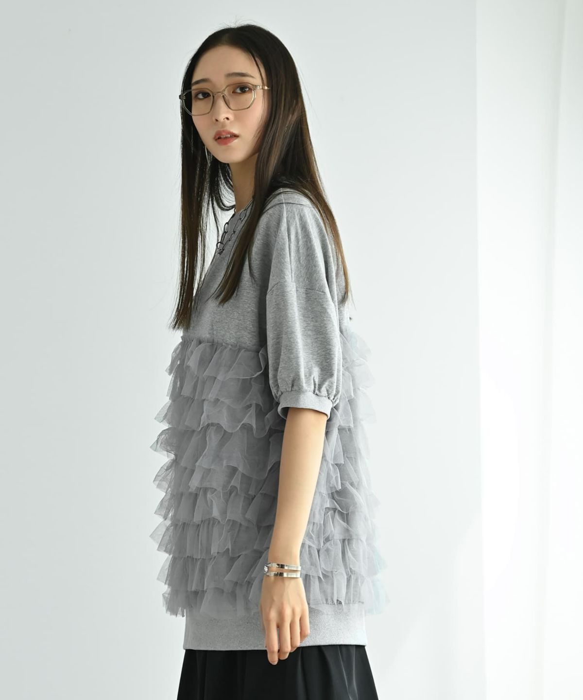 着用イメージ 169cm グレー