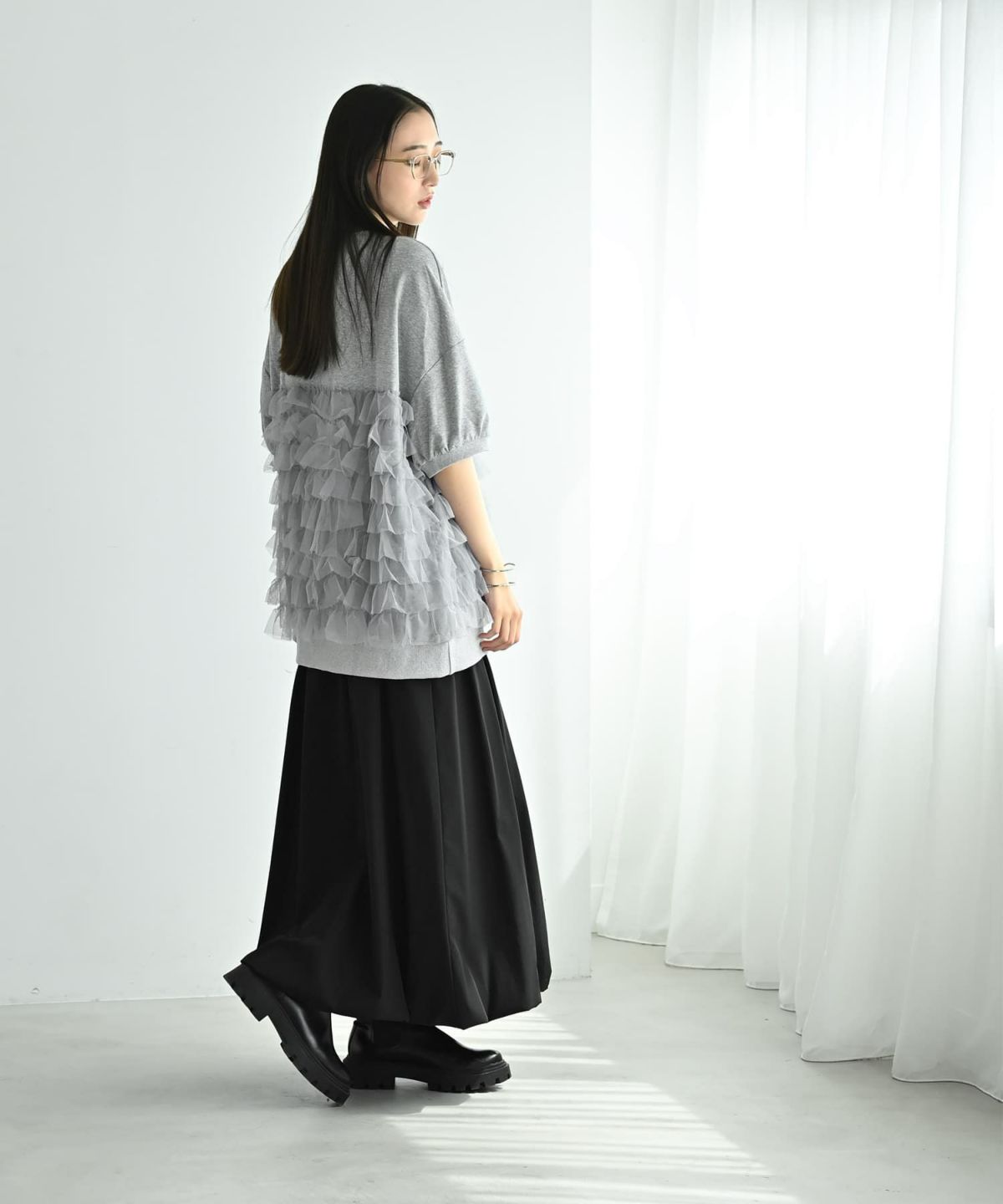 着用イメージ 169cm グレー