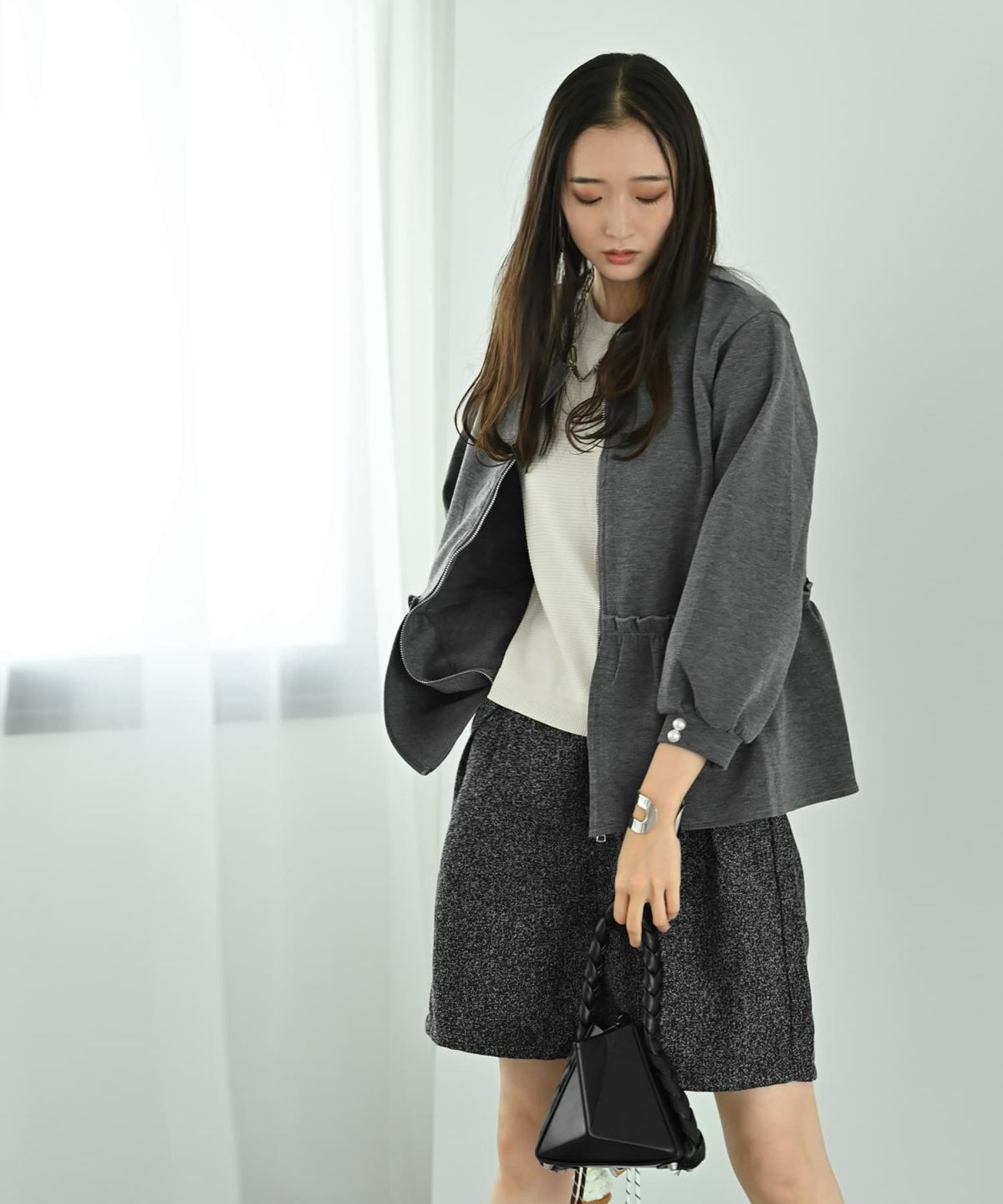 着用イメージ 169cm グレー