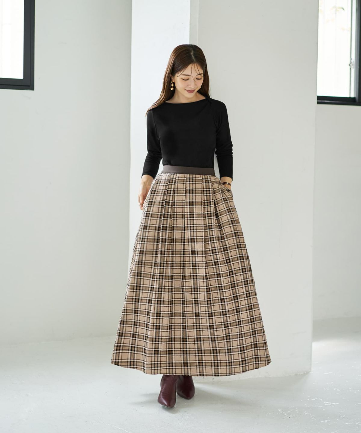 着用イメージ 166cm ベージュミックス 02サイズ