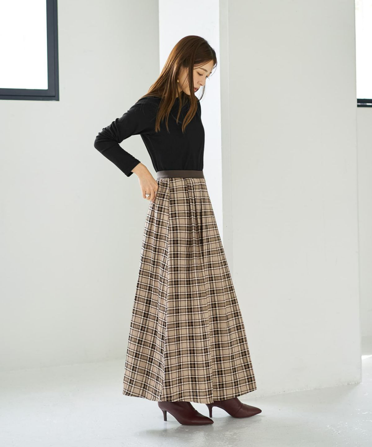 着用イメージ 166cm ベージュミックス 02サイズ