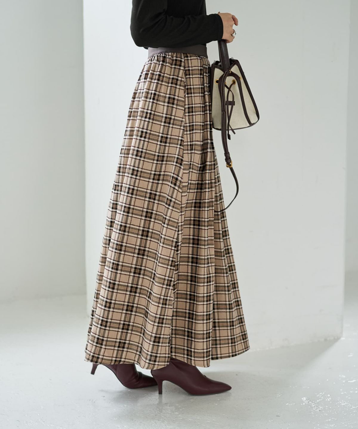 着用イメージ 166cm ベージュミックス 02サイズ