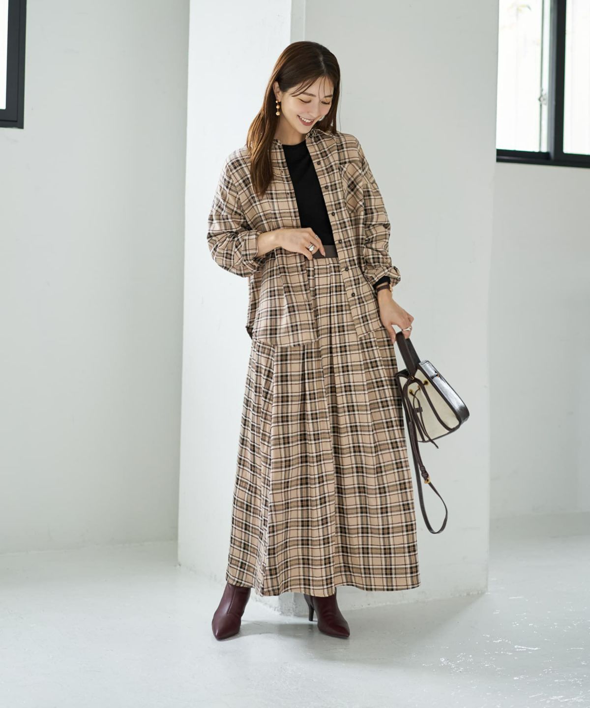 着用イメージ 166cm ベージュミックス 02サイズ