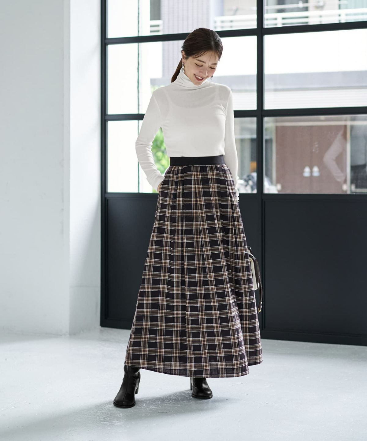 着用イメージ 166cm ブラックミックス 02サイズ