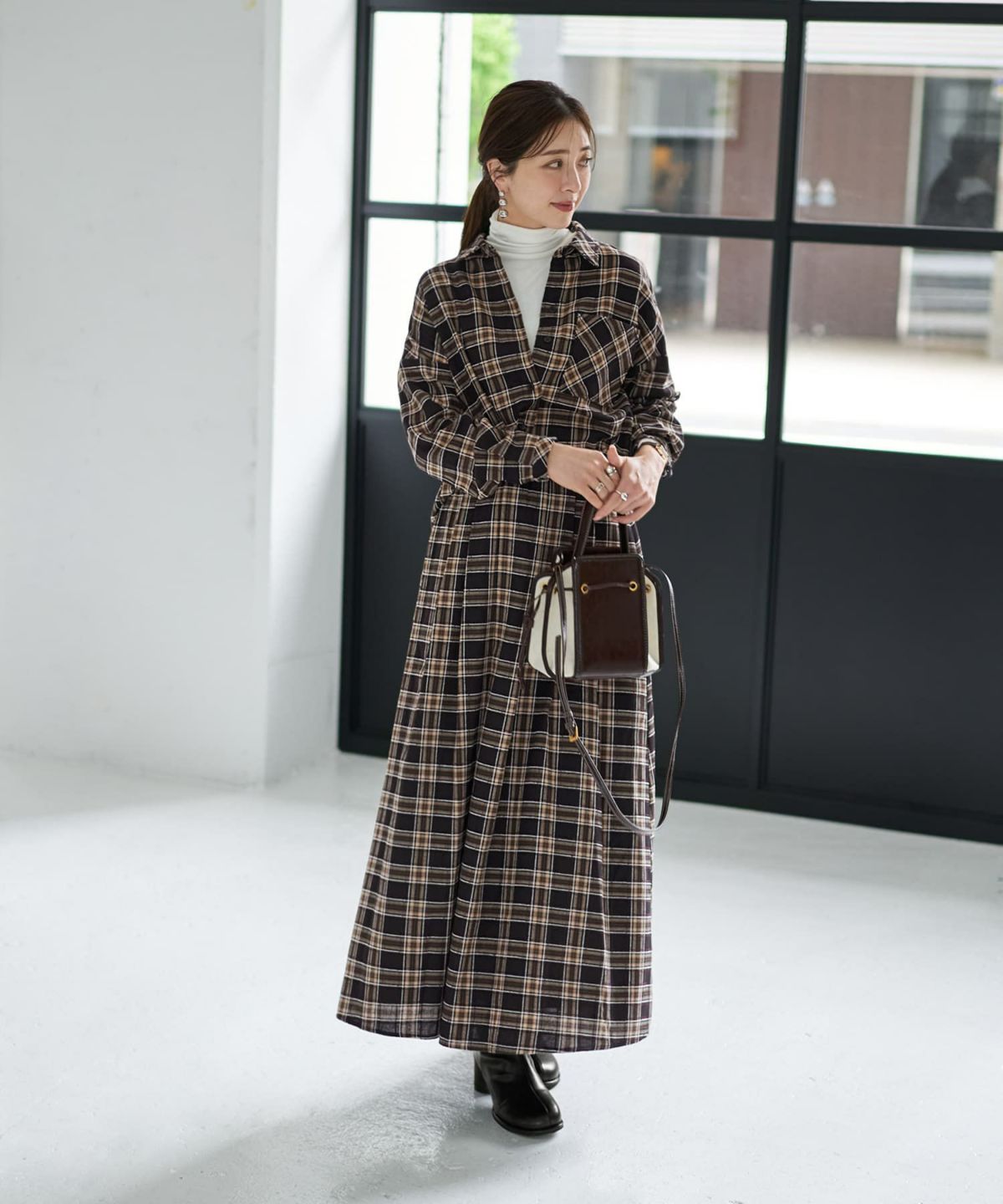 着用イメージ 166cm ブラックミックス 02サイズ