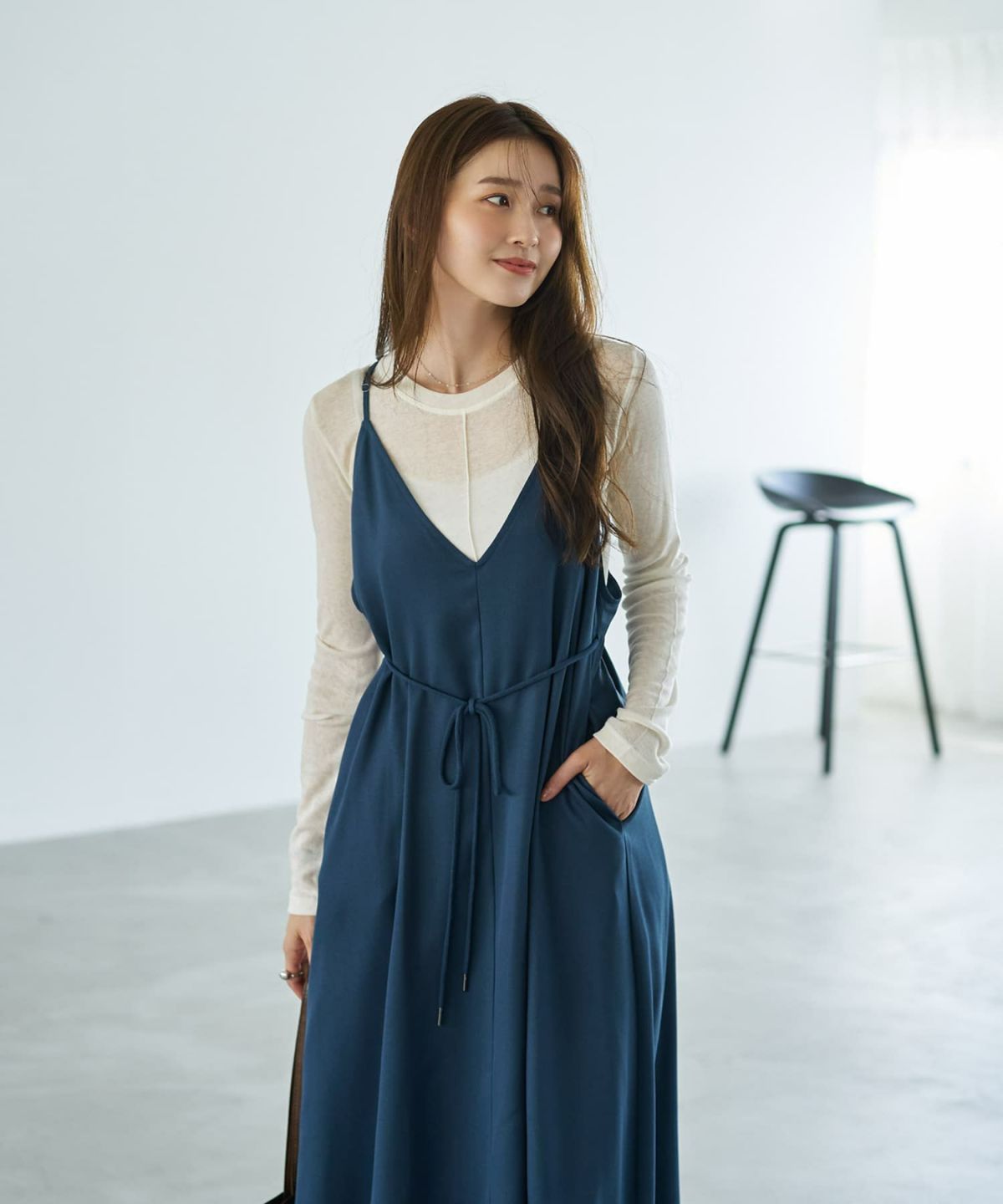 着用イメージ 166cm コバルトブルー 02サイズ