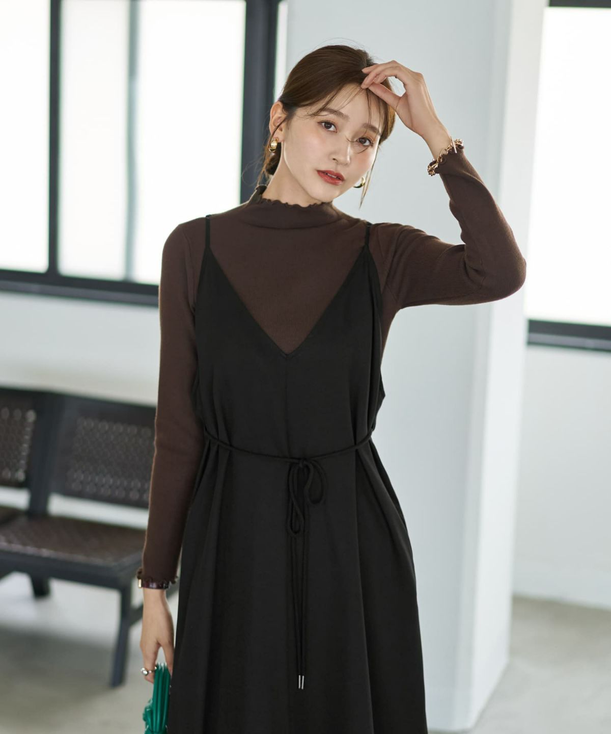 着用イメージ 166cm ブラック 02サイズ