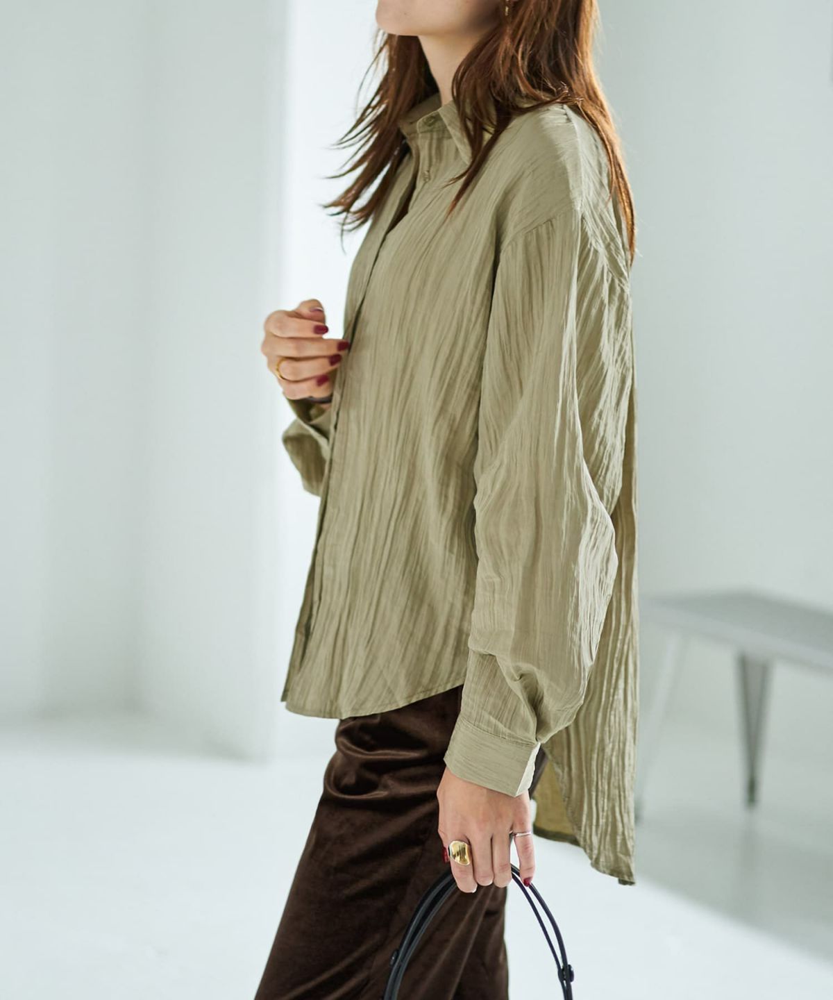 着用イメージ 167cm ライトカーキ