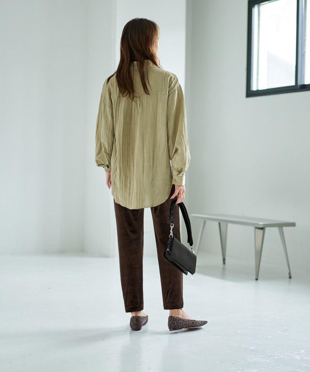 着用イメージ 167cm ライトカーキ