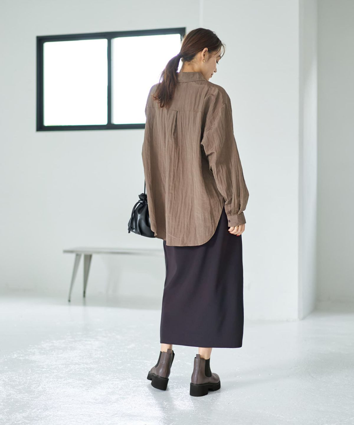 着用イメージ 167cm ブラウン