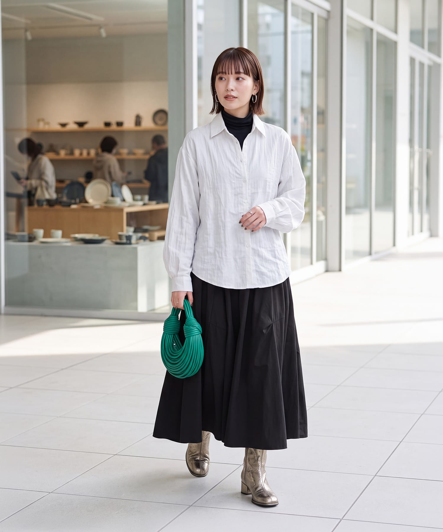 着用イメージ 167cm ブラウン