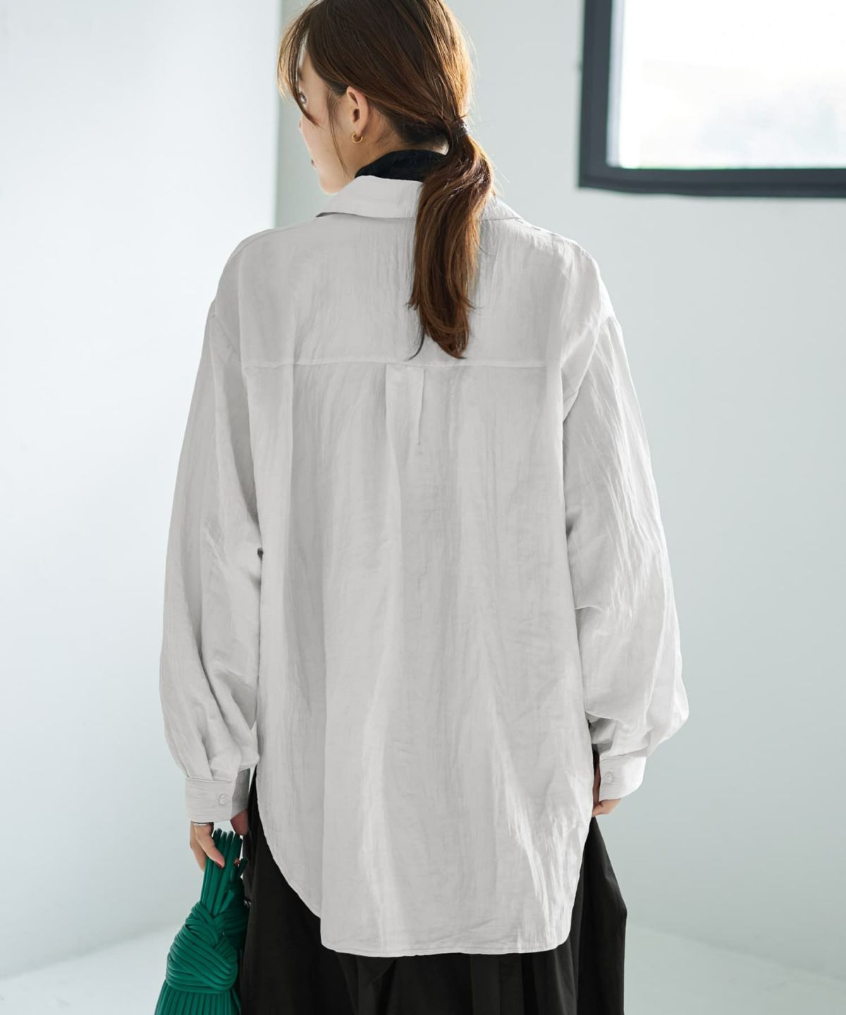 着用イメージ 167cm グレイッシュホワイト