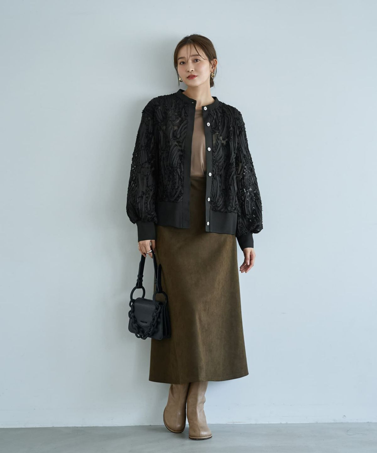 着用イメージ 166cm ブラック