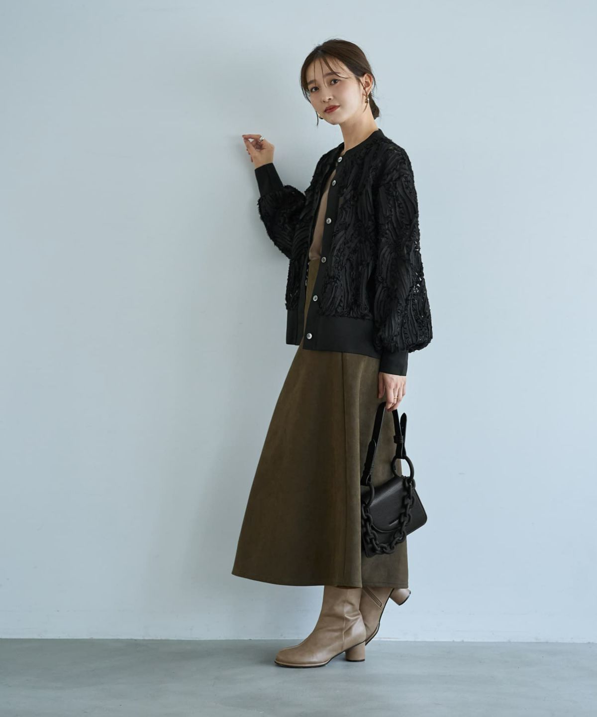 着用イメージ 166cm ブラック