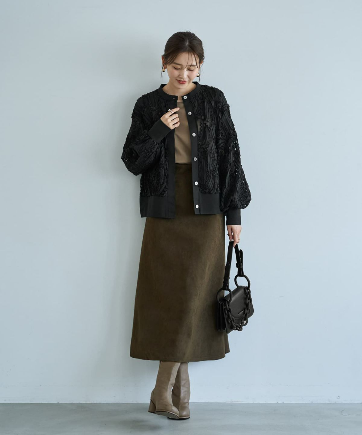 着用イメージ 166cm ブラック