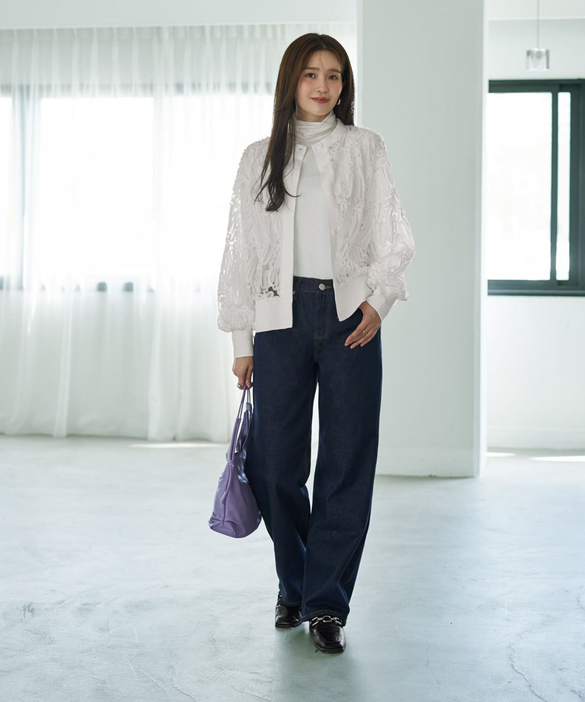 着用イメージ 166cm ホワイト