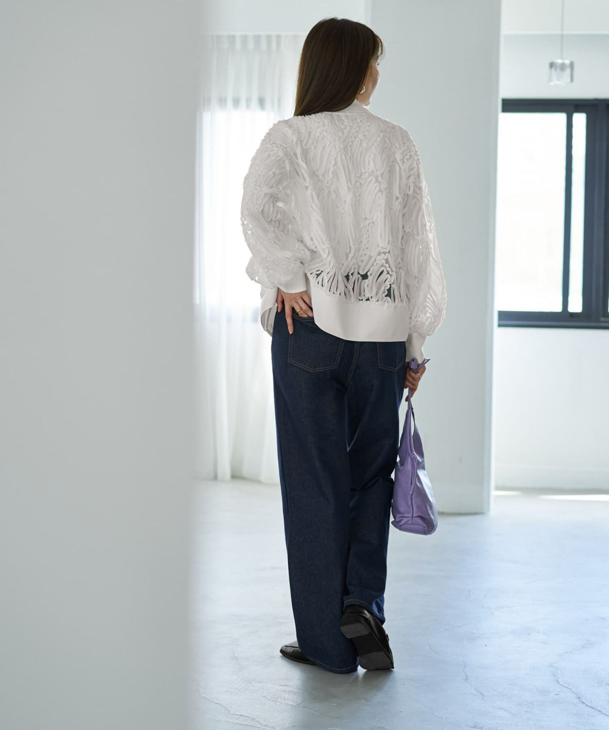 着用イメージ 166cm ホワイト