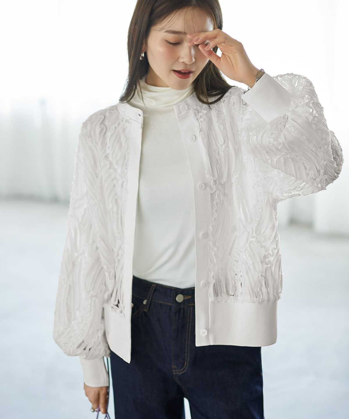 着用イメージ 166cm ホワイト