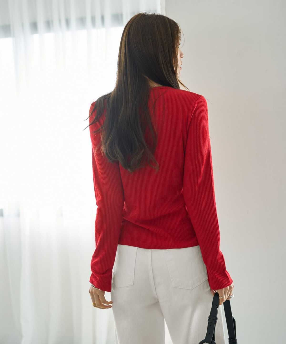 着用イメージ 166cm レッド