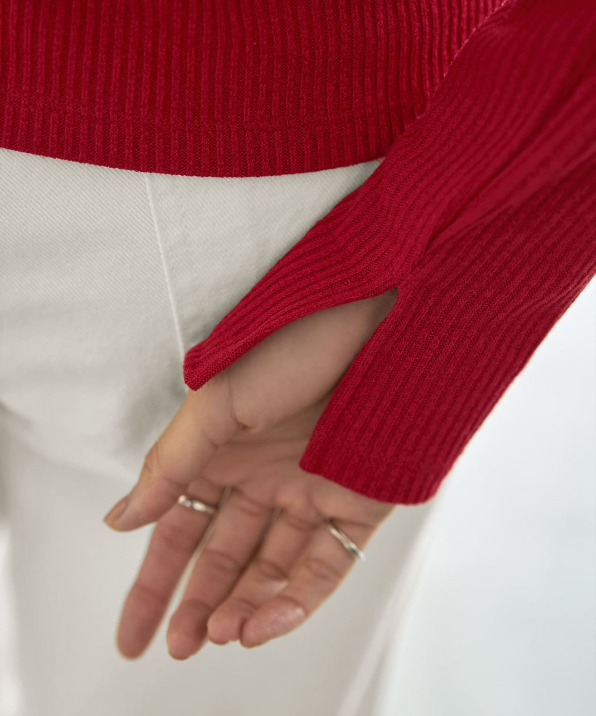 着用イメージ 166cm レッド