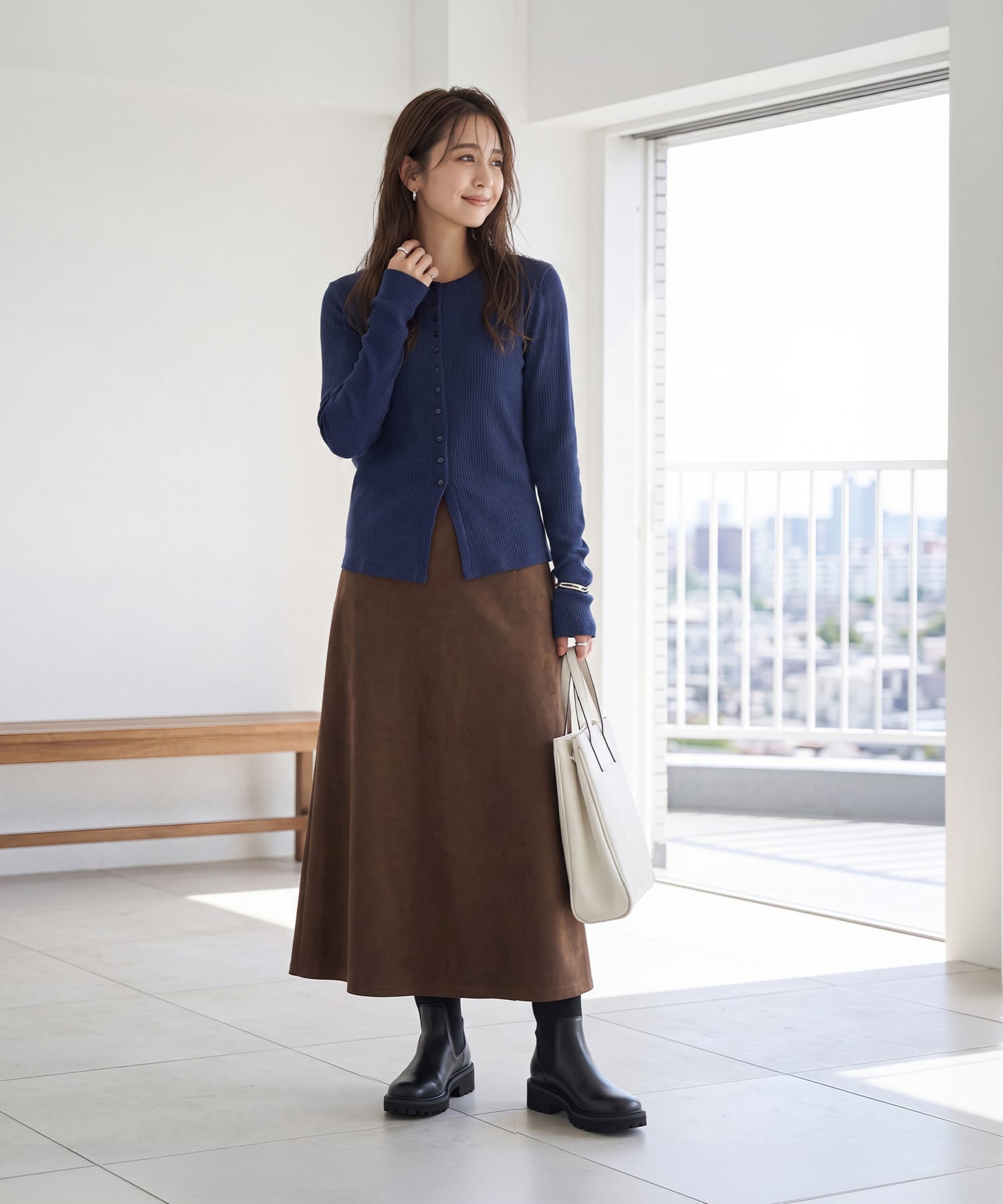 着用イメージ 166cm レッド