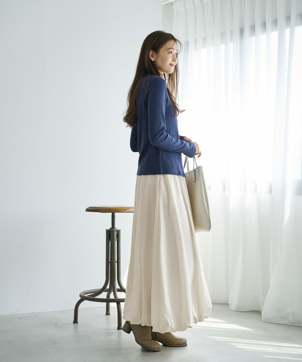 着用イメージ 166cm ネイビー